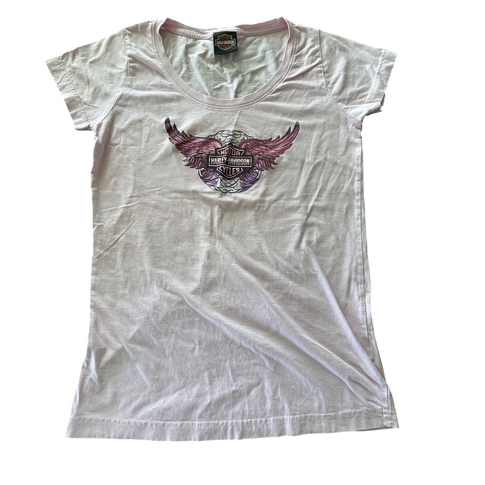 Harley Davidson Womens Pink Winged Logo T-Shirt Richmond IN XL